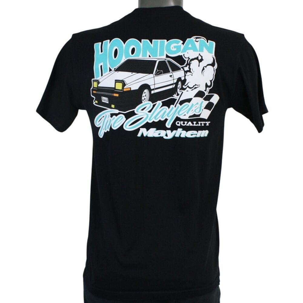 Hoonigan Tire Slayers T Shirt Mens M Black AE86 JDM Drift Racing Graphic